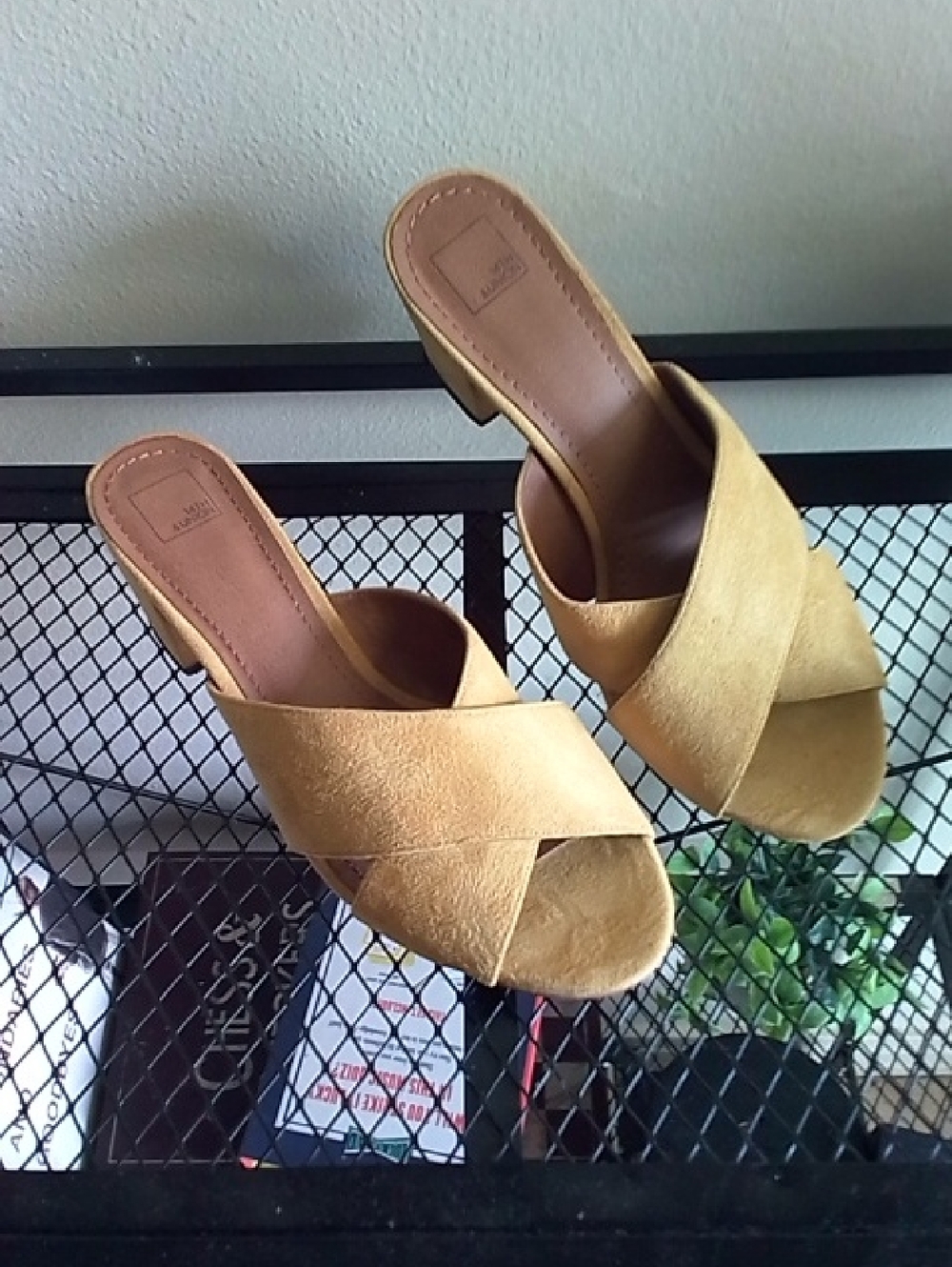 Women’s Mustard Cross-Band Slide Heels By 14th & Union